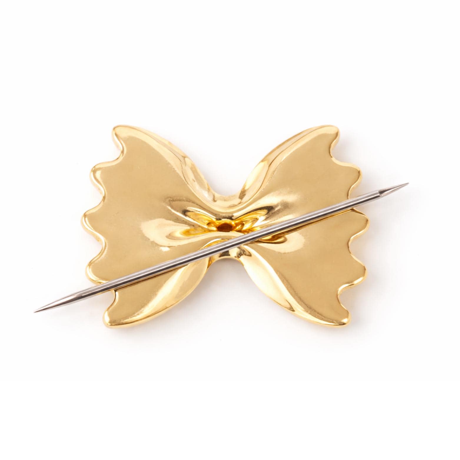 The "Noodle Minder" Gold Pasta Noodle Needle Minder Magnet Farfalle Bowtie Shaped Pasta Magnet Needlepoint Cross Stitch Quilting