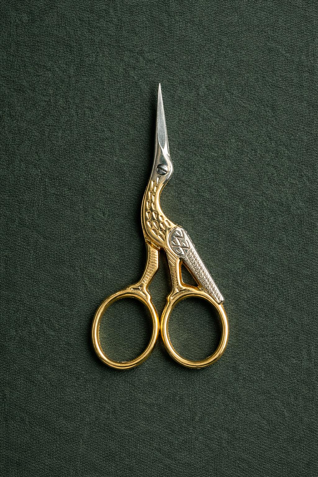 Golden Stork Needlepoint Scissors