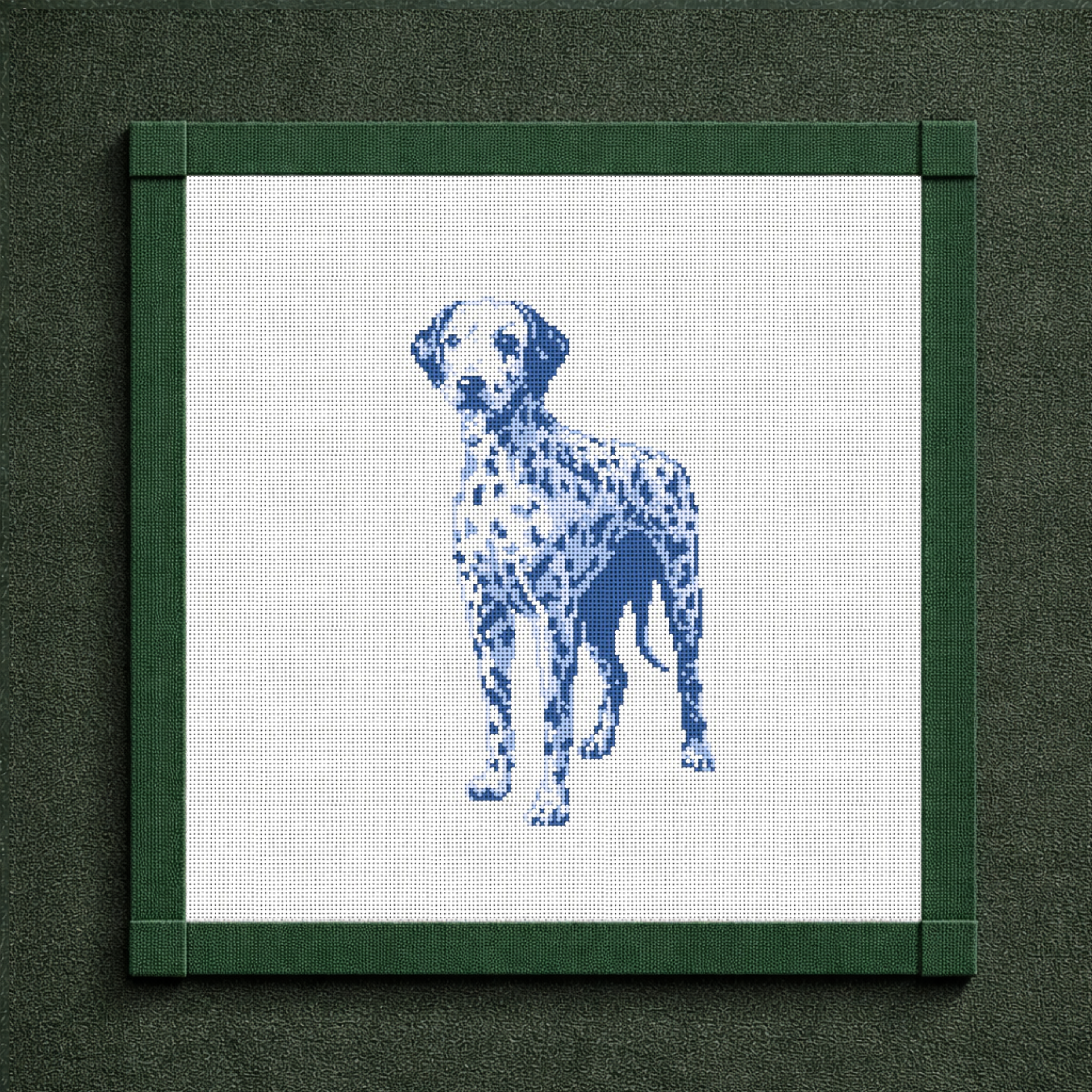 Vintage Blue Toile Dalmatian