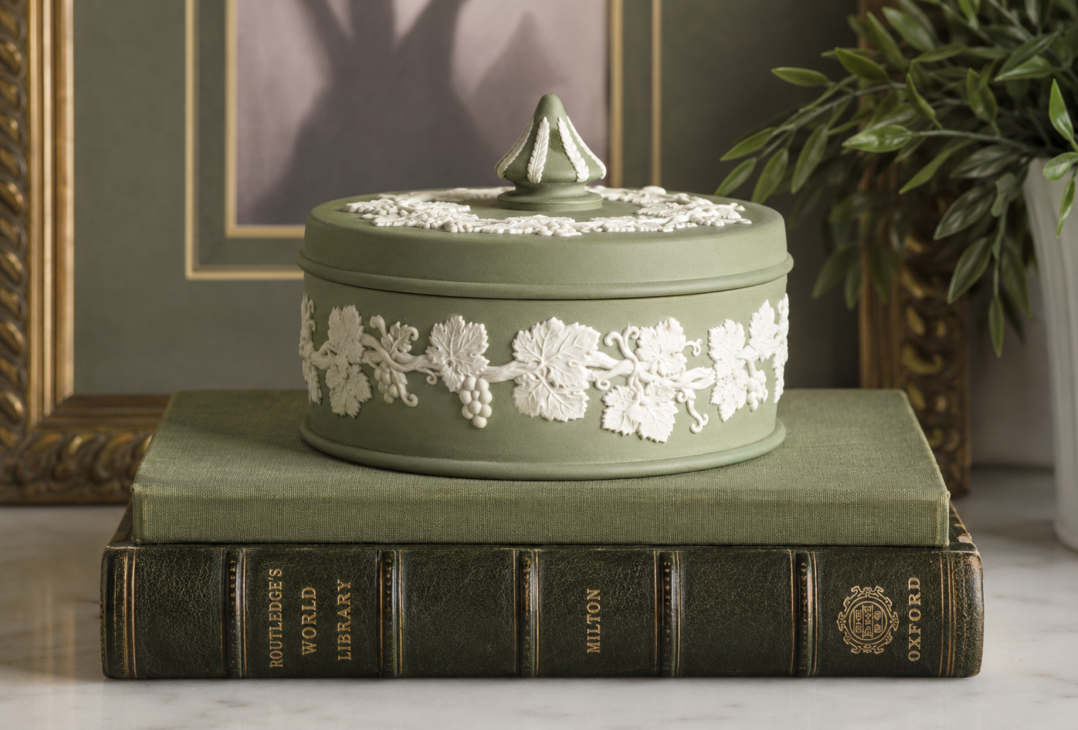 Antique Wedgwood Green Ort Jar