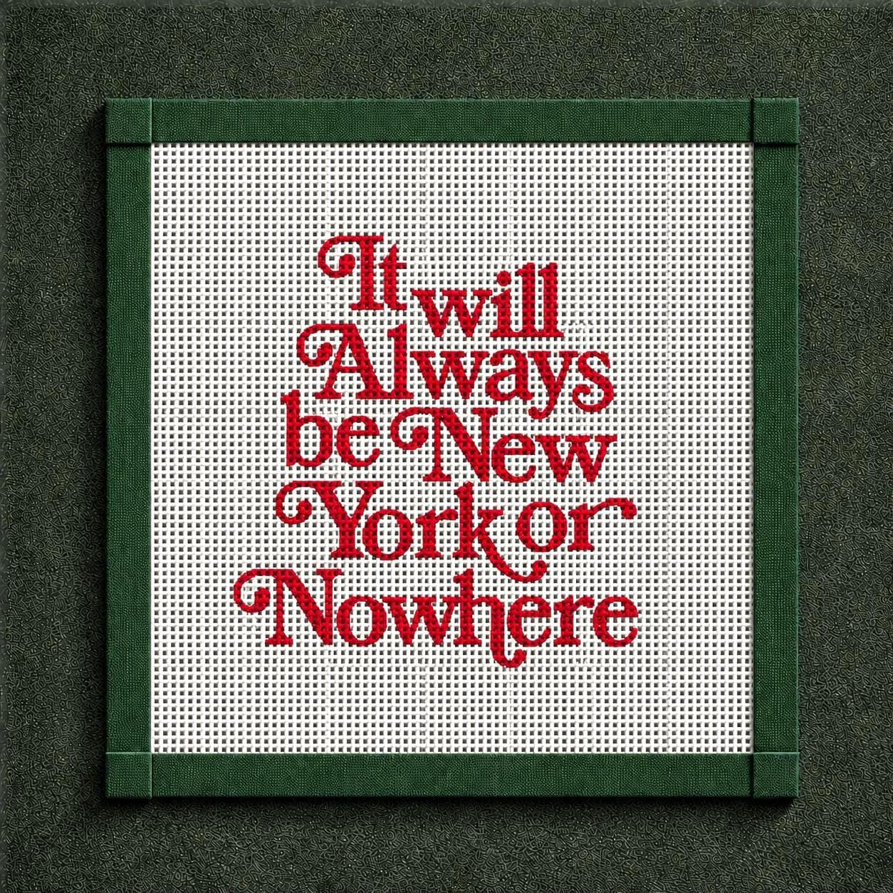It Will Always Be New York or Nowhere Needlepoint Canvas Kit — Big Apple NYC Souvenir Travel Gift — 16 Mesh Beginner Needlepoint