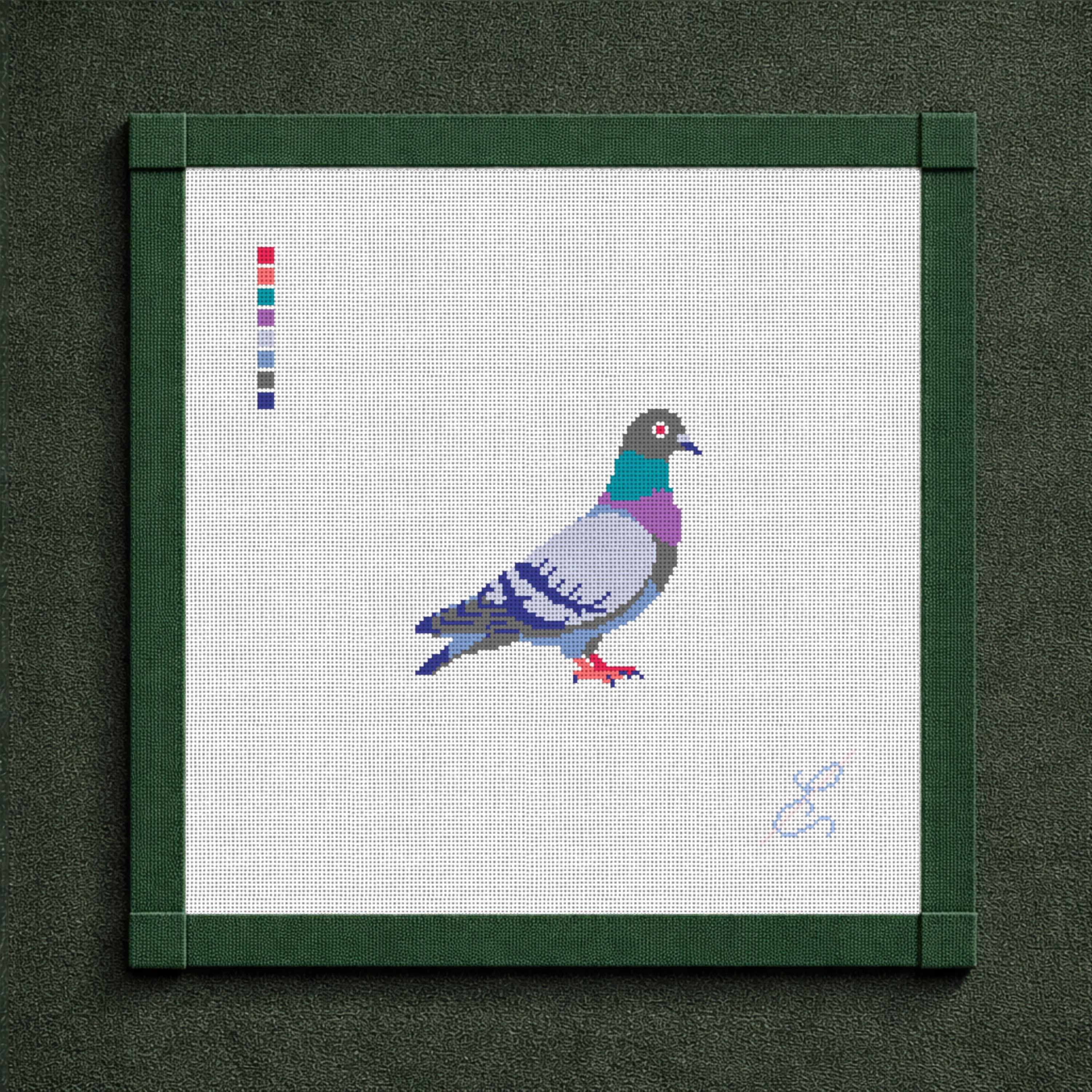 Pigeon Needlepoint Canvas, Beginner Bird Needlepoint Kit, City Bird Needlepoint Canvas, NYC Animal Needlepoint, Pigeon Decor Ornament Gift